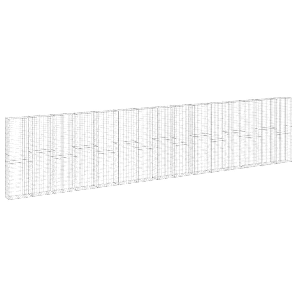 Gabion Wall with Covers Galvanised Steel 900x30x200 cm